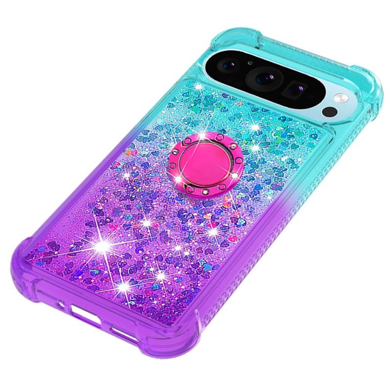 Coque Google Pixel 10 Pro XL Paillettes Gradient avec Anneau-Support