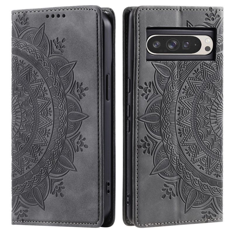 Flip Cover Google Pixel 10 Pro XL Effet Daim Mandala