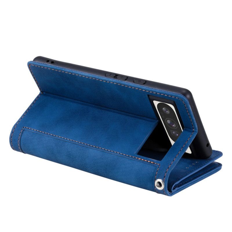 Housse Google Pixel 10 Pro XL 9 Porte-Cartes et Portefeuille à Fermeture Éclair