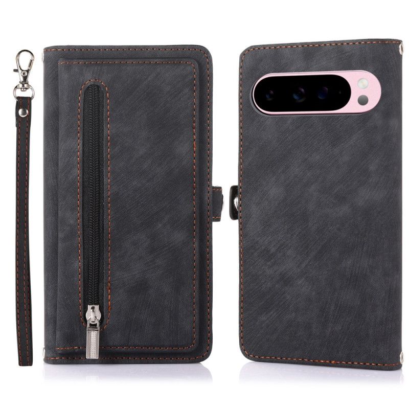 Housse Google Pixel 10 Pro XL / 9 Pro XL Portefeuille Effet Daim