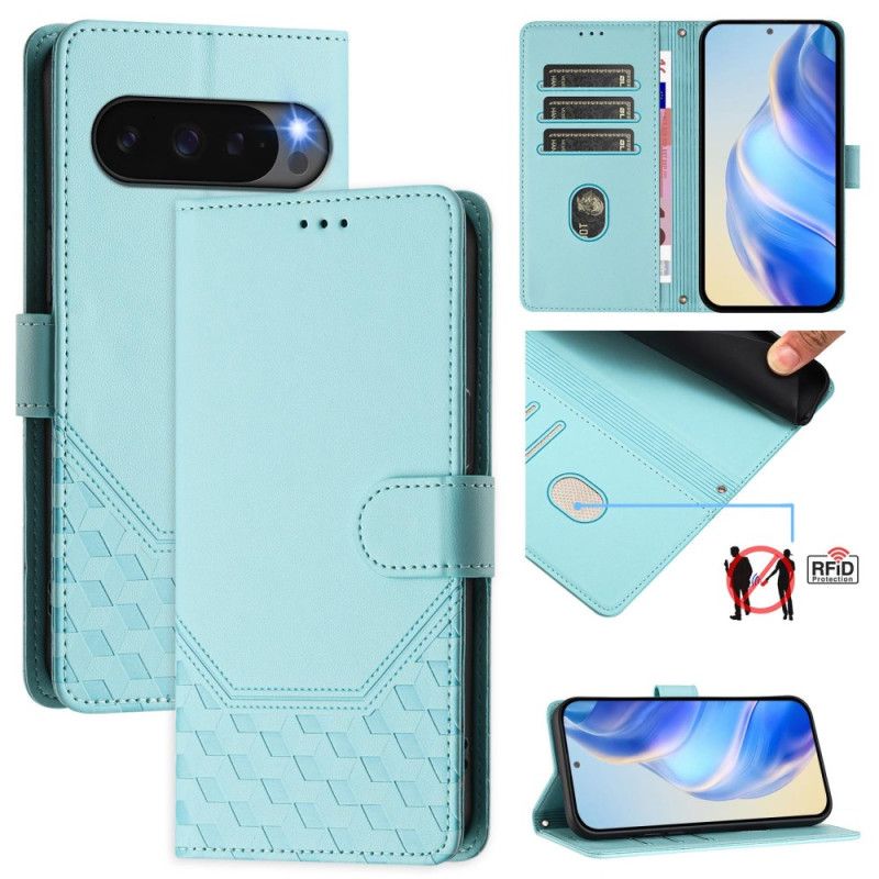 Housse Google Pixel 10 Pro XL Design Nid d'Abeille à Lanière