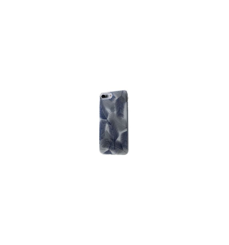 iPhone 8 Plus / 7 Plus  - Coque feuilles de palmier - Bleu / Blanc