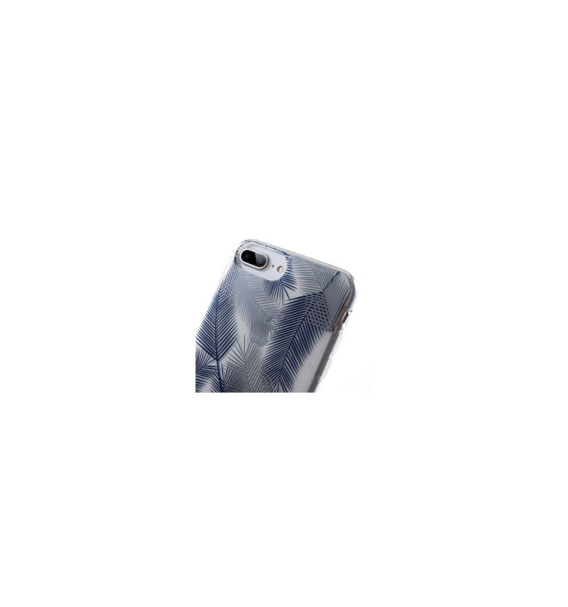 iPhone 8 Plus / 7 Plus  - Coque feuilles de palmier - Bleu / Blanc