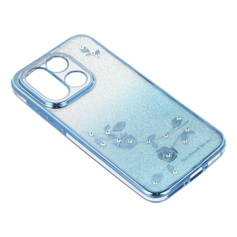 Coque OnePlus 15 Fleurs et Paillettes Dégradées