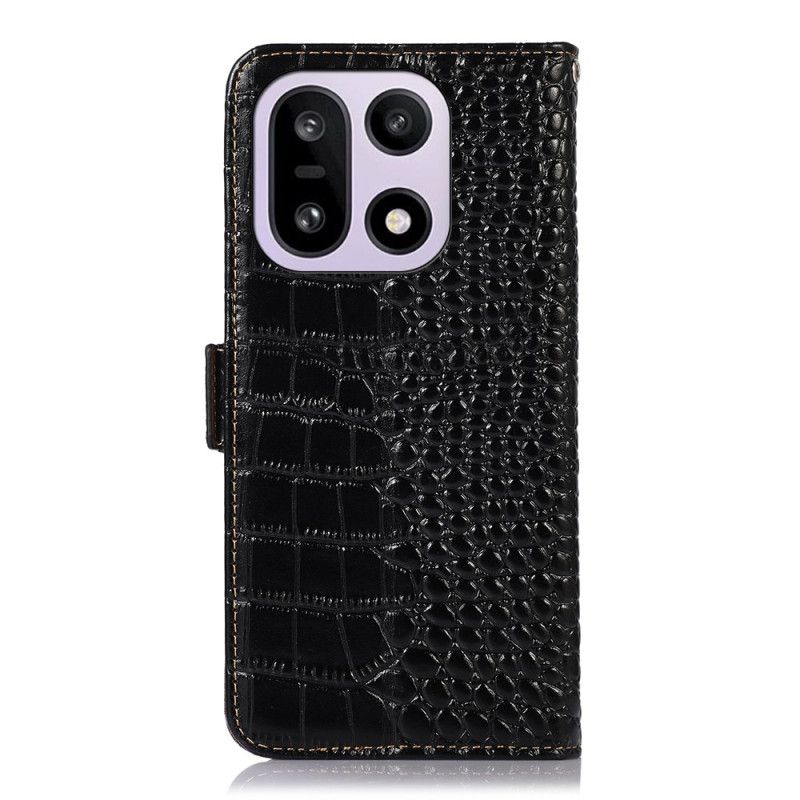 Housse OnePlus 15 5G RFID Cuir Texture Crocodile