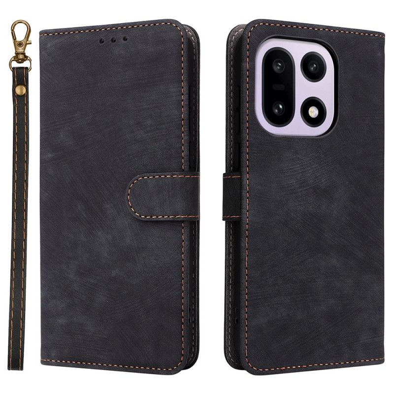 Housse OnePlus 15 Effet Daim à Lanière