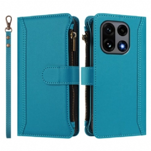 Housse OnePlus 15 Portefeuille 9 Porte-Cartes et Lanière