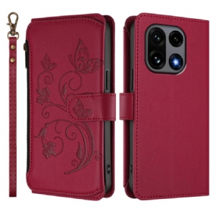 Housse OnePlus 15 Portefeuille Floral avec Lanière