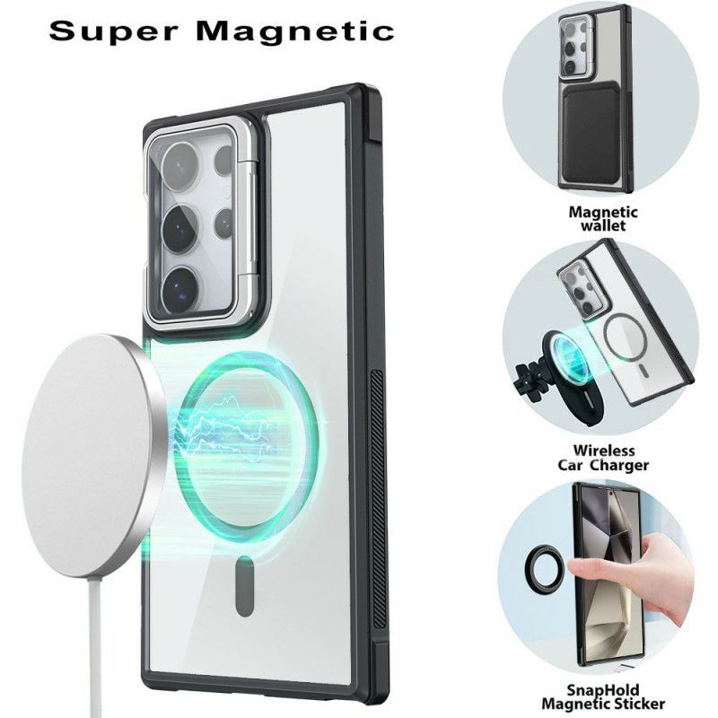 Coque Samsung Galaxy S25 Ultra 5G Compatible MagSafe avec Support Intégré