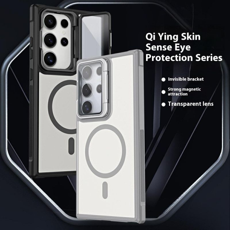 Coque Samsung Galaxy S25 Ultra 5G Compatible MagSafe Design Mat Anti-Empreintes avec Support