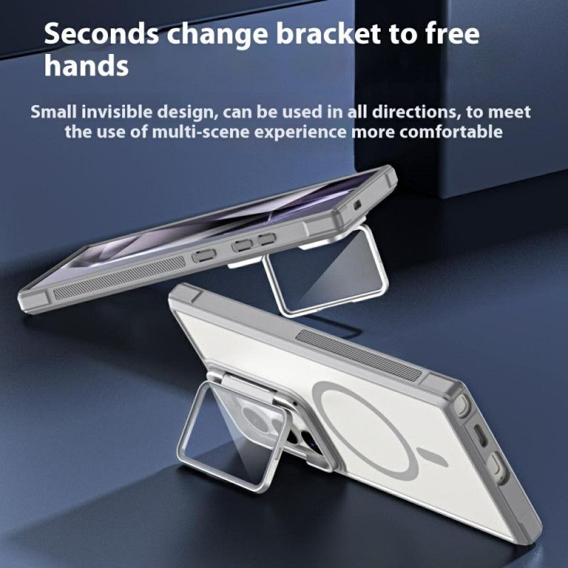 Coque Samsung Galaxy S25 Ultra 5G Compatible MagSafe Design Mat Anti-Empreintes avec Support