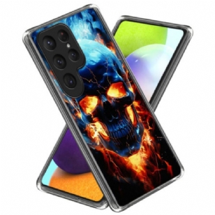 Coque Samsung Galaxy S25 Ultra 5G Crâne Enflammé