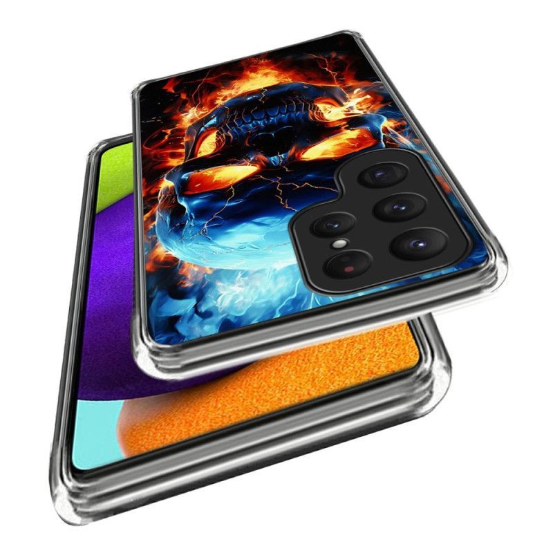 Coque Samsung Galaxy S25 Ultra 5G Crâne Enflammé