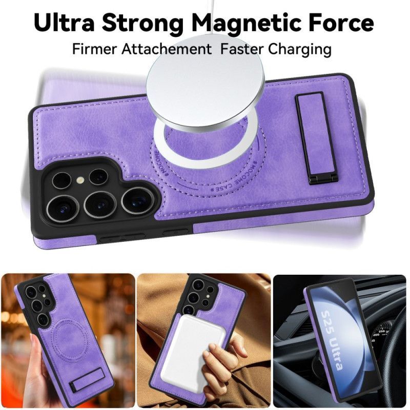 Coque Samsung Galaxy S25 Ultra 5G Effet Cuir Compatible MagSafe