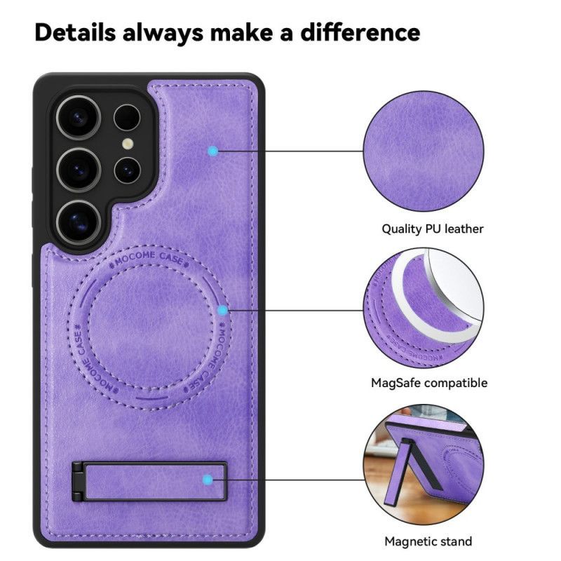 Coque Samsung Galaxy S25 Ultra 5G Effet Cuir Compatible MagSafe