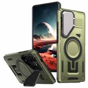 Coque Samsung Galaxy S25 Ultra 5G Effet Métal avec Couvre-Objectif et Support