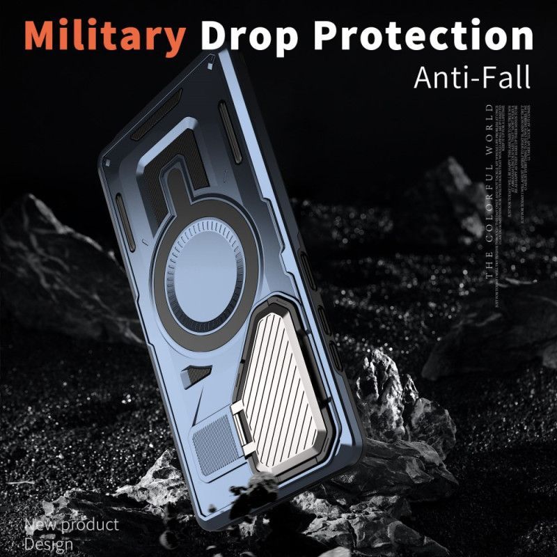 Coque Samsung Galaxy S25 Ultra 5G Effet Métal avec Couvre-Objectif et Support