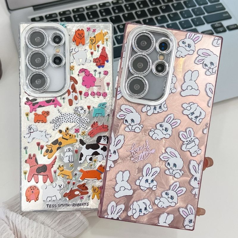 Coque Samsung Galaxy S25 Ultra 5G Lapins Fun avec Film de Protection d'Objectif