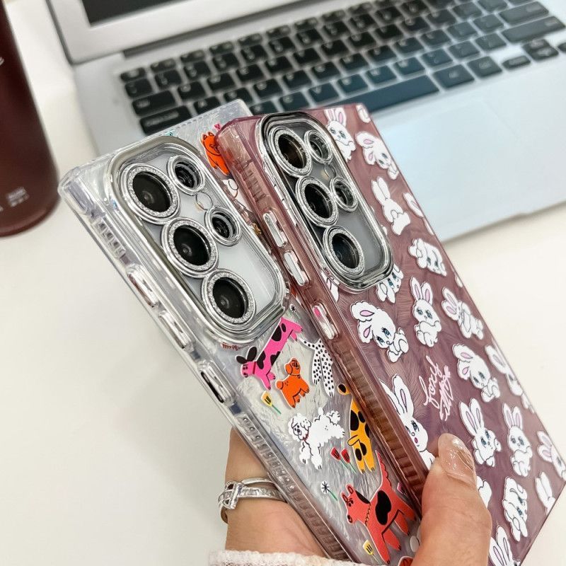 Coque Samsung Galaxy S25 Ultra 5G Lapins Fun avec Film de Protection d'Objectif