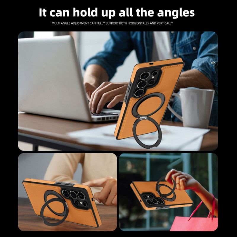 Coque Samsung Galaxy S25 Ultra 5G Magnétique avec Support Rotatif