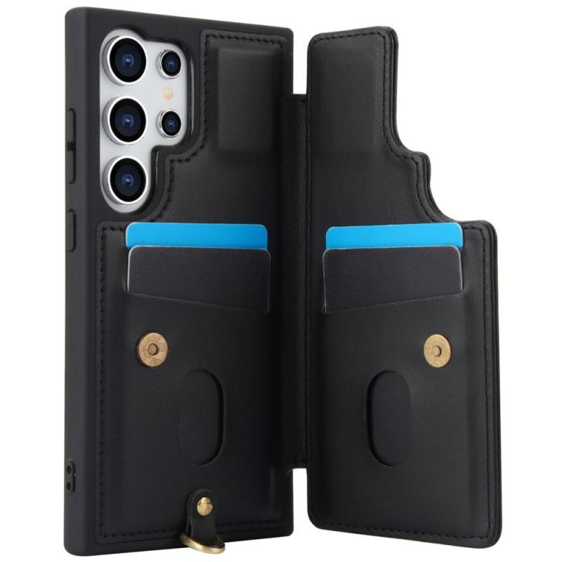 Coque Samsung Galaxy S25 Ultra 5G Porte-Cartes avec Lanière et Bandoulière