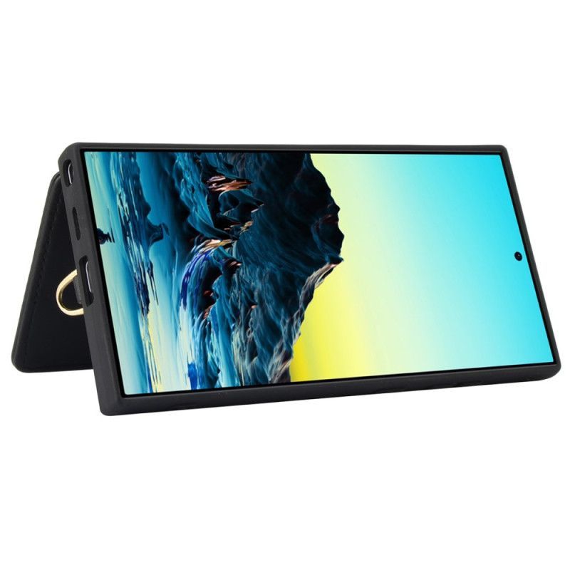 Coque Samsung Galaxy S25 Ultra 5G Porte-Cartes avec Lanière et Bandoulière