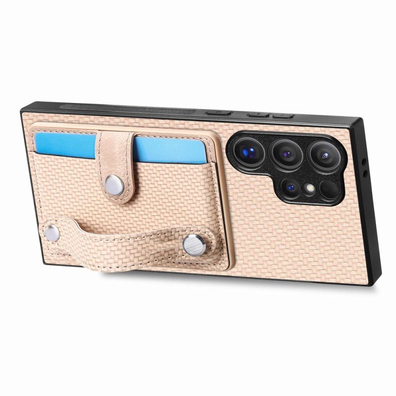 Coque Samsung Galaxy S25 Ultra 5G Porte-Cartes et Sangle-Support