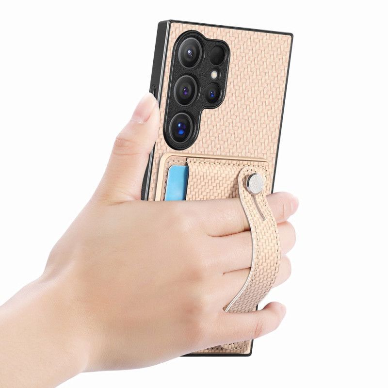 Coque Samsung Galaxy S25 Ultra 5G Porte-Cartes et Sangle-Support