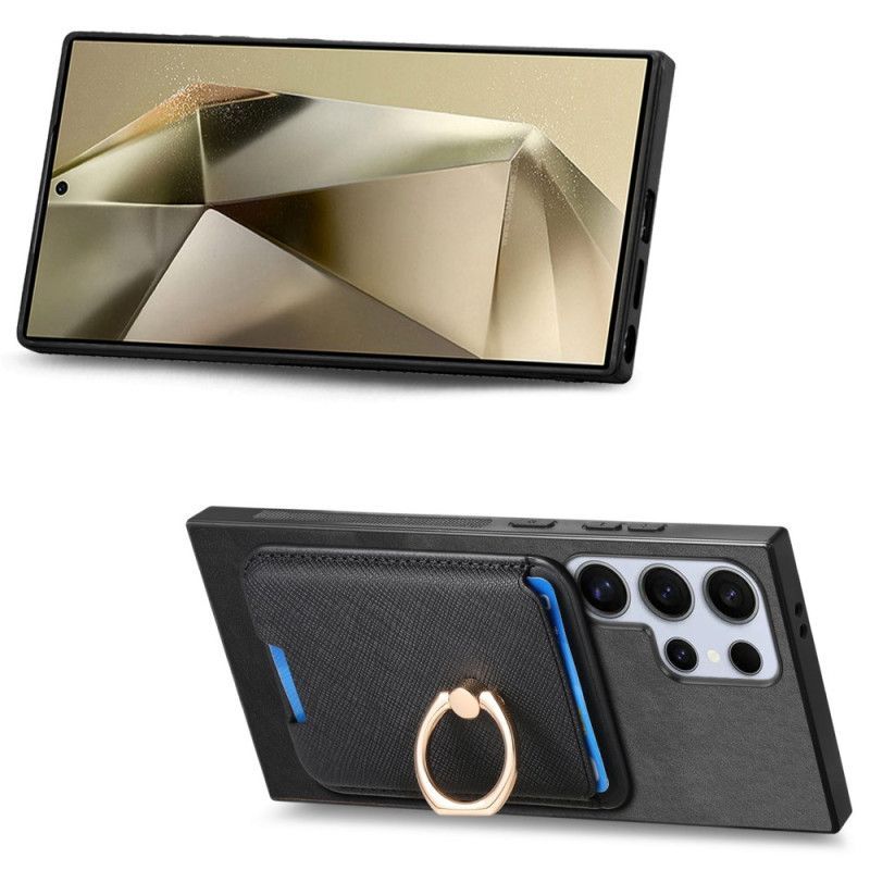 Coque Samsung Galaxy S25 Ultra 5G Porte-Cartes Magnétique Détachable et Support