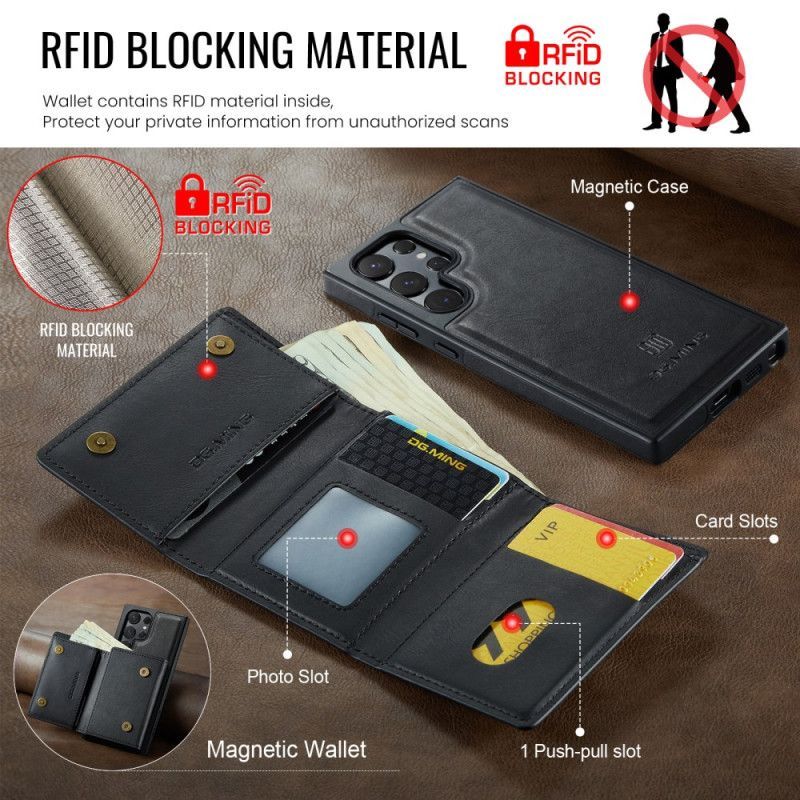 Coque Samsung Galaxy S25 Ultra 5G Portefeuille Magnétique Détachable