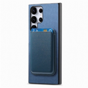 Coque Samsung Galaxy S25 Ultra 5G Style Daim Porte-Cartes Magnétique Détachable