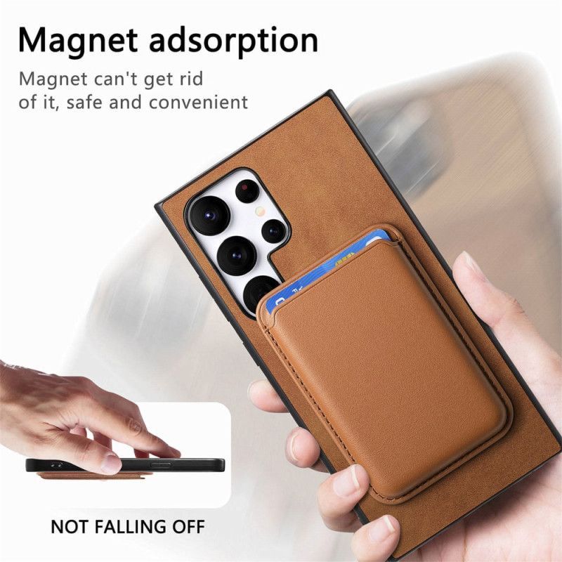 Coque Samsung Galaxy S25 Ultra 5G Style Daim Porte-Cartes Magnétique Détachable