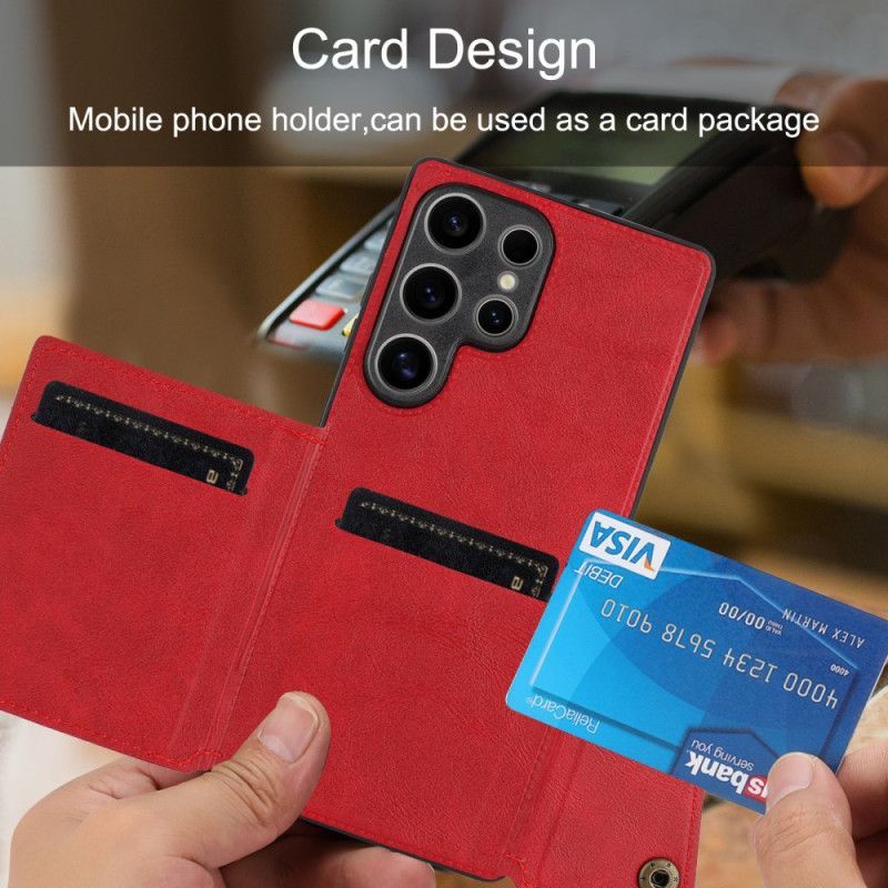 Coque Samsung Galaxy S25 Ultra 5G Style Rétro Porte-Cartes