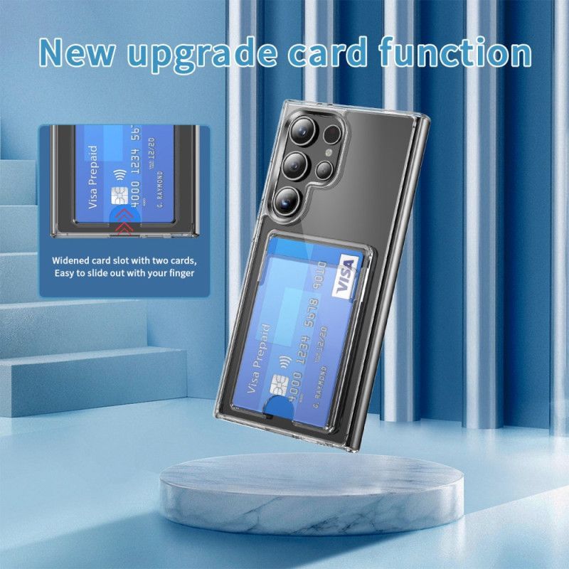 Coque Samsung Galaxy S25 Ultra 5G Transparent avec Porte-Cartes