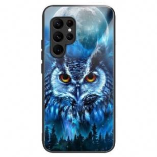 Coque Samsung Galaxy S25 Ultra 5G Verre Trempé Chouette et Lune