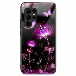 Coque Samsung Galaxy S25 Ultra 5G Verre Trempé Fleurs et Papillons