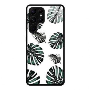 Coque Samsung Galaxy S25 Ultra 5G Verre Trempé Motif Feuilles