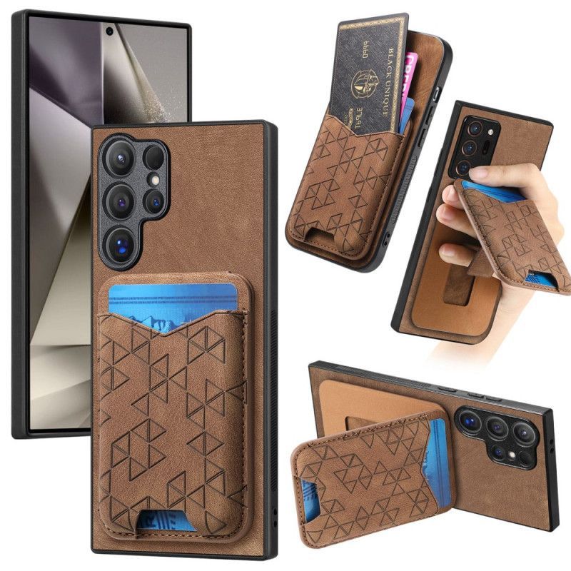 Coque Samsung Galaxy S25 Ultra Motif Imprimé Porte-Cartes et Support