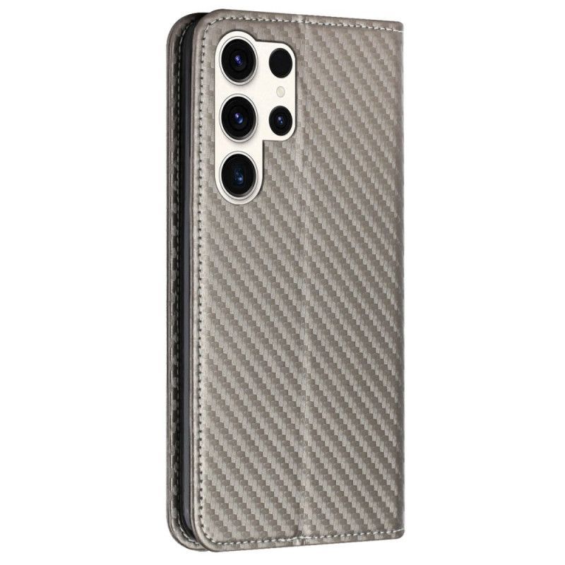 Flip Cover Samsung Galaxy S25 Ultra 5G Fibre Carbone à Lnaière