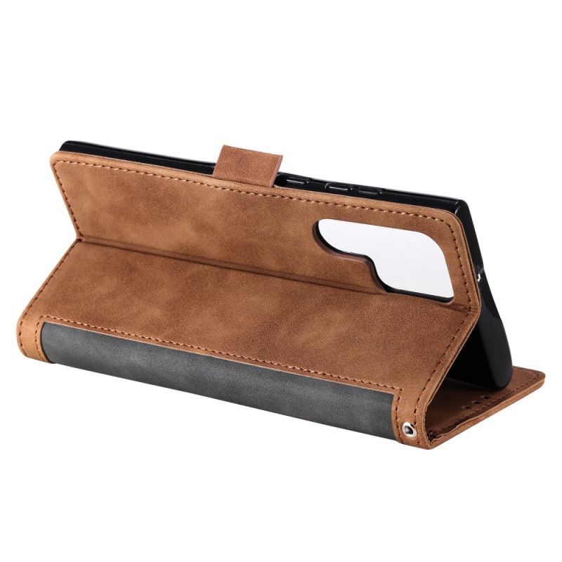 Housse Samsung Galaxy S25 Ultra 5G Bicolore Effet Daim Blocage RFID
