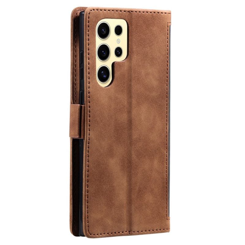 Housse Samsung Galaxy S25 Ultra 5G Bicolore Effet Daim Blocage RFID