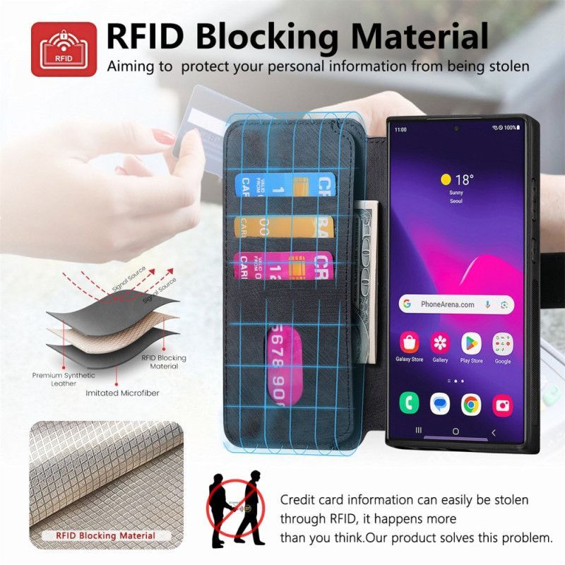 Housse Samsung Galaxy S25 Ultra 5G Coque Détachable Magnétique RFID CASENEO