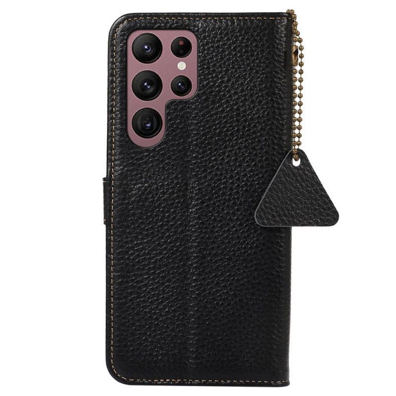 Housse Samsung Galaxy S25 Ultra 5G Cuir Litchi avec Blocage RFID