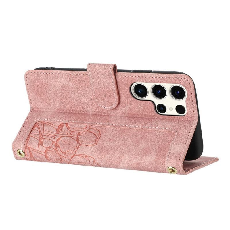 Housse Samsung Galaxy S25 Ultra 5G Effet Cuir Floral