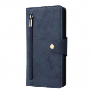 Housse Samsung Galaxy S25 Ultra 5G Portefeuille Effet Daim avec Lanière