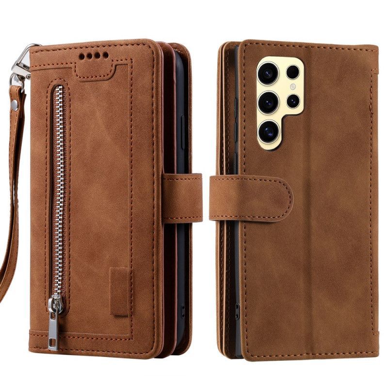 Housse Samsung Galaxy S25 Ultra 5G Portefeuille à Fermeture Éclair