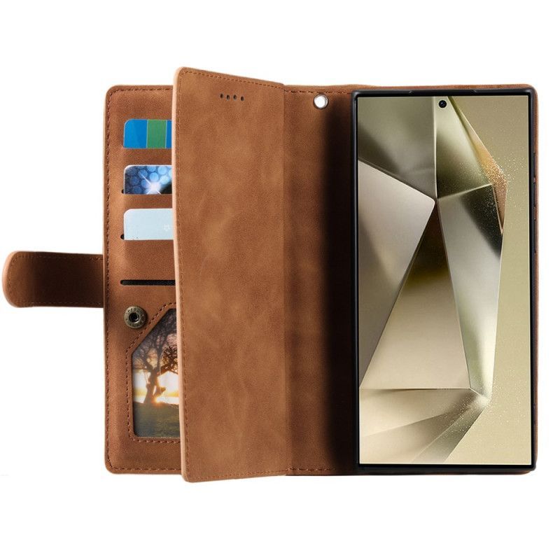 Housse Samsung Galaxy S25 Ultra 5G Portefeuille à Fermeture Éclair