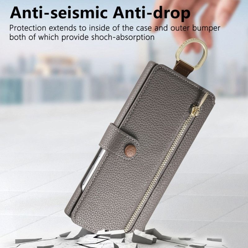 Housse Samsung Galaxy S25 Ultra 5G Portefeuille Protection RFID avec Pochette et Anneau