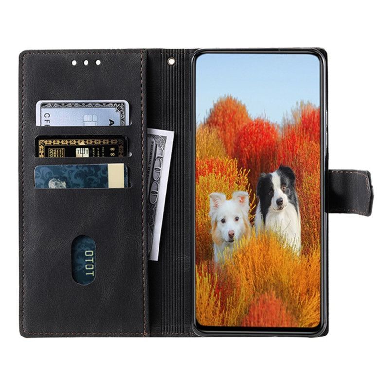 Housse Samsung Galaxy S25 Ultra 5G Portefeuille RFID Style Daim Bicolore à Lanière