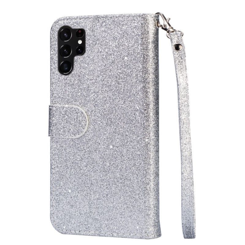 Housse Samsung Galaxy S25 Ultra Pochette Pailletée à Lanière
